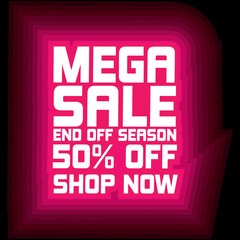 Fototapeta premium Vector sale banner template design. mega sale special offer. End of season banner. Web element.