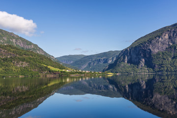 Fototapeta na wymiar Beautiful summer day on the fjord, Norway