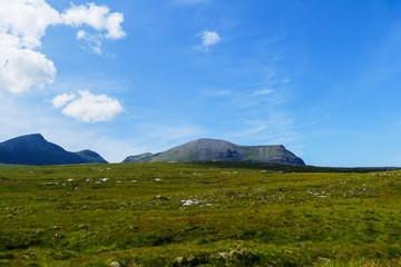 Verfallenes Schloss, Burg Ardvreck, am Loch Assynt in den Highlands von Schottland