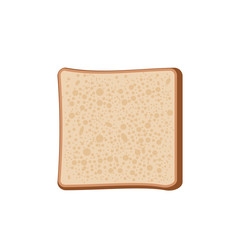 Piece of bread. Toast for sandwich isolated. Slice of integral flour bread. Whole wheat bagel. Whole grain seeded healthy food for breakfast, lunch, dinner. Vector illustration, flat style, clip art.