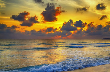 Sunrise and Sunset on the sea