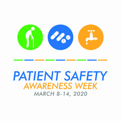 Vector illustration on the theme of Patient safety awareness week in March.
