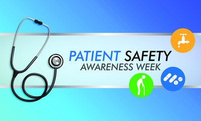 Vector illustration on the theme of Patient safety awareness week in March.