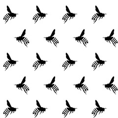 Fototapeta premium honey bee pattern vector Simple modern icon design illustration.
