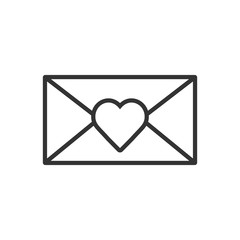 Heart Love Mail Letter Vector Line vector Icon.