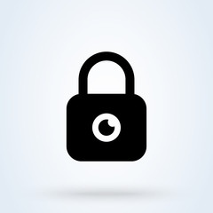Privacy eye lock. vector Simple modern icon design illustration.