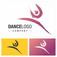 Dance (Music, Ballet, Sport, Fitness) Vector Symbol Company Logo (Logotype). People, Person, Body, Movement Icon Illustration. Elegant Modern Identity Concept Design Idea Brand Template.
