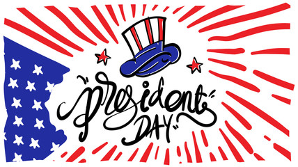 vector doodle illustration of united states president election. Greeting card, banner, website, promotion, social media story,  and advertisement.