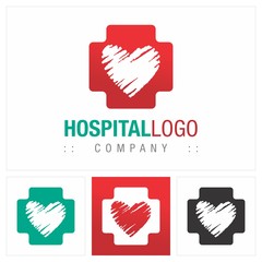 Cross (Hospital, Medicine, Doctor, Clinic) Vector Symbol Company Logo (Logotype). Medical Health Icon Illustration. Elegant and Modern Identity Concept Design Idea Brand Template.