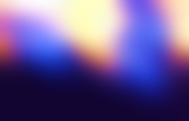 Yellow lights formless pattern on dark blue blurred background. Defocus abstract illustration. Magical backdrop.