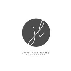 Handwritten initial letter J L JL for identity and logo. Vector logo template with handwriting and signature style.