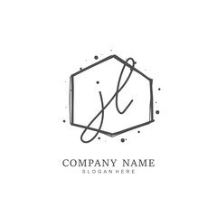 Handwritten initial letter J L JL for identity and logo. Vector logo template with handwriting and signature style.