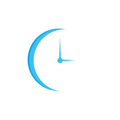 Clock icon in trendy flat style isolated on background.