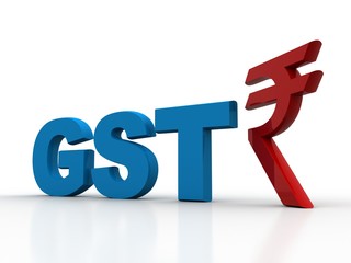 3d rendering GST Tax India with rupee sign