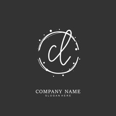Handwritten initial letter C L CL for identity and logo. Vector logo template with handwriting and signature style.
