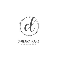 Handwritten initial letter C L CL for identity and logo. Vector logo template with handwriting and signature style.