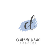 Handwritten initial letter C L CL for identity and logo. Vector logo template with handwriting and signature style.