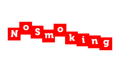 No Smoking 3d crossword on white background