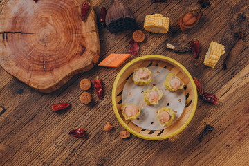 The traditional Asian breakfast delicacy shaobai is served in a steamer