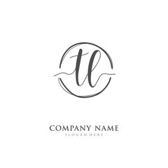 Handwritten initial letter T L TL for identity and logo. Vector logo template with handwriting and signature style.