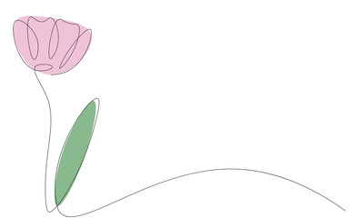 Tulip background one lines drawing vector illustration