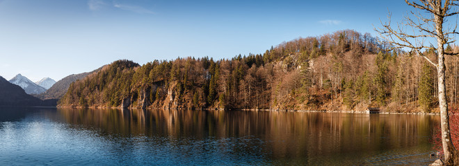 Panorama vom Alpsee in Schwangau in den Allgäuer Alpen