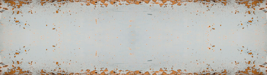  rusty bright white metal wall texture, with space for text, background panorama banner