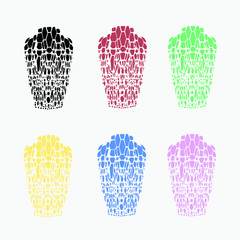 Greek ancient amphora and vases with patterns and  various in colors. Vase ancient greek pottery, amphora and greece. Vector illustration