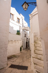 Fototapeta na wymiar Characteristic alley in the historic center of Cisternino (Italty)