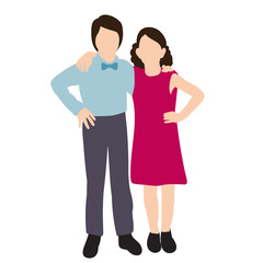vector, isolated, boy and girl in a flat style, no face