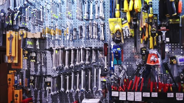 Various repair tools for sale on hardware store showcase 