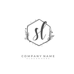 Handwritten initial letter S L SL for identity and logo. Vector logo template with handwriting and signature style.