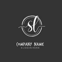 Handwritten initial letter S L SL for identity and logo. Vector logo template with handwriting and signature style.