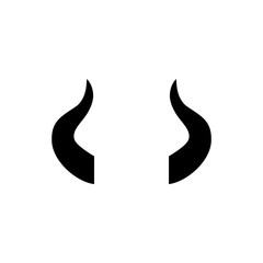 Obraz premium Horns icon, logo isolated on white background. Horns of the bull, goat, devil