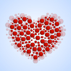 Abstract heart of red circles. Valentine's Day symbol