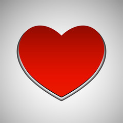 Big red heart, love symbol. Vector symbol