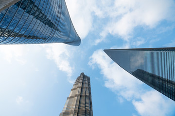 Fototapeta na wymiar the skyscrapers of the financial center , shanghai, China