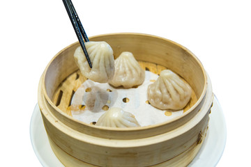 Xiao Long Pao, chinese food on white isolated.