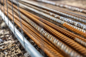 stack of metal steel pipes