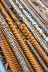 stack of metal steel pipes