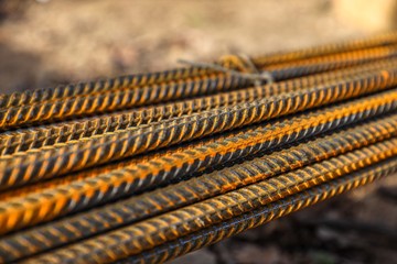 stack of metal steel pipes