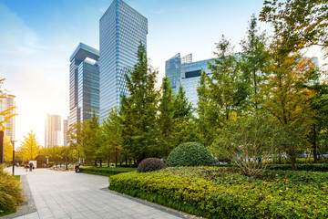 Financial center office building in Lujiazui, Shanghai, China - Powered by Adobe