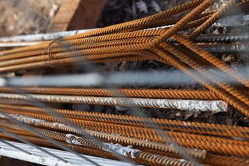 stack of metal steel pipes