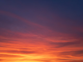 the sunset sky is red