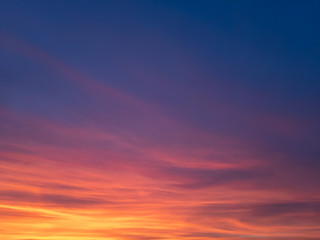 the sunset sky is red