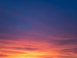 the sunset sky is red