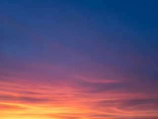 the sunset sky is red