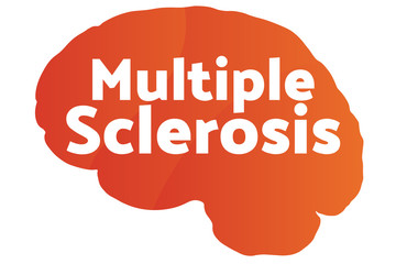 Multiple Sclerosis concept art. Human brain silhouette. Template for background, banner, card, poster with text inscription. Vector EPS10 illustration.