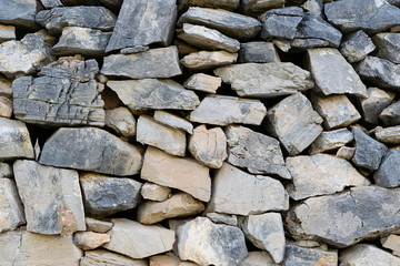 Dry grey stone wall background