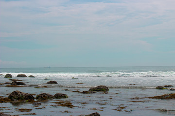 panoramic view of the rocks on the edge of the coast